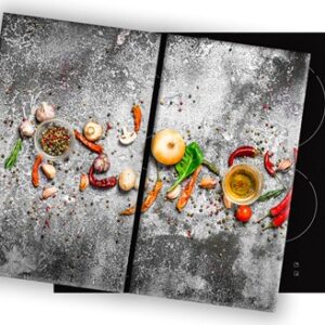 Aromatyczne Przyprawy – Dwuczęściowa Szklana Płyta Ochronna na Kuchenkę 2x30x52 cm